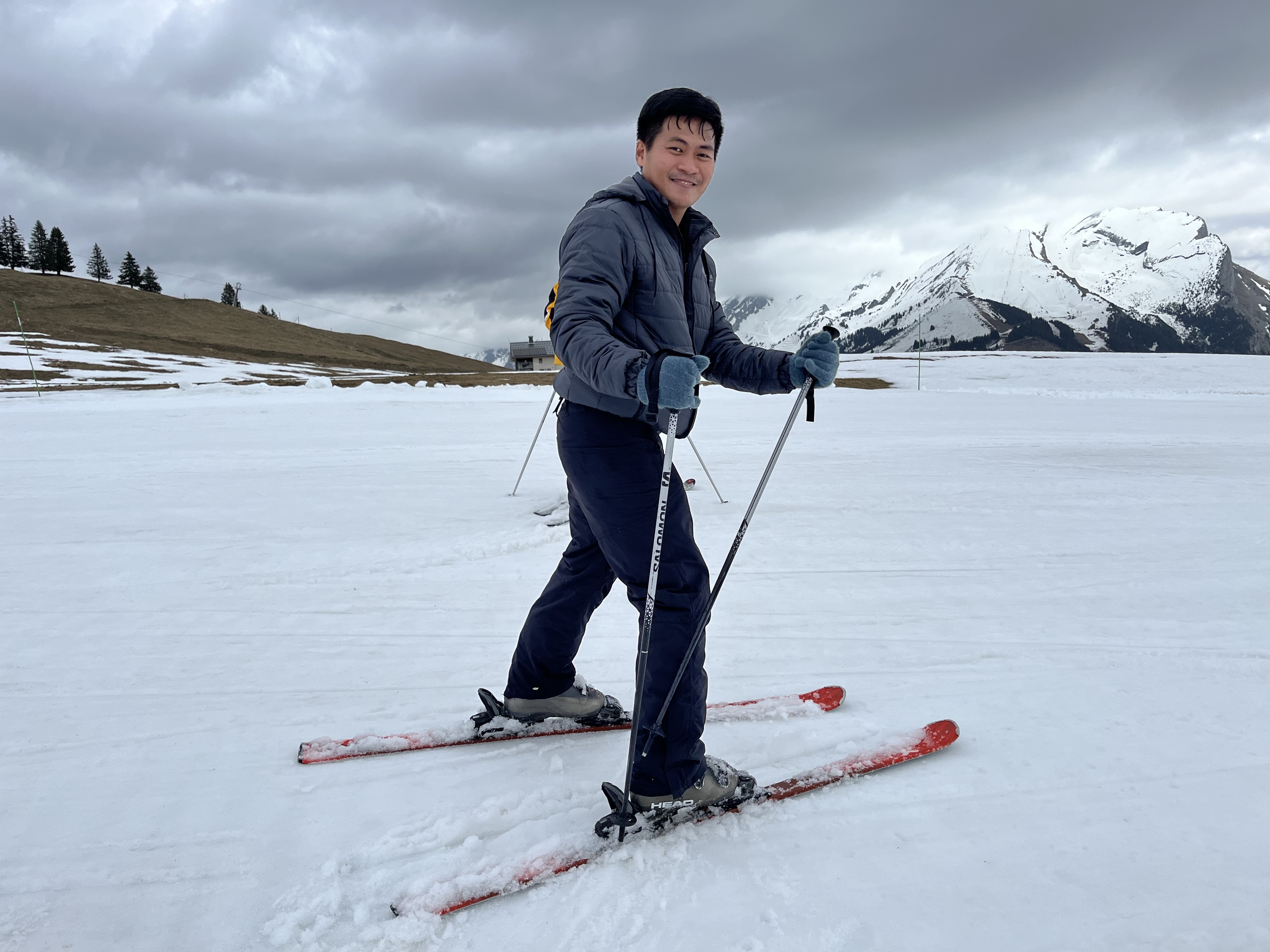 Skiing for the first time ever